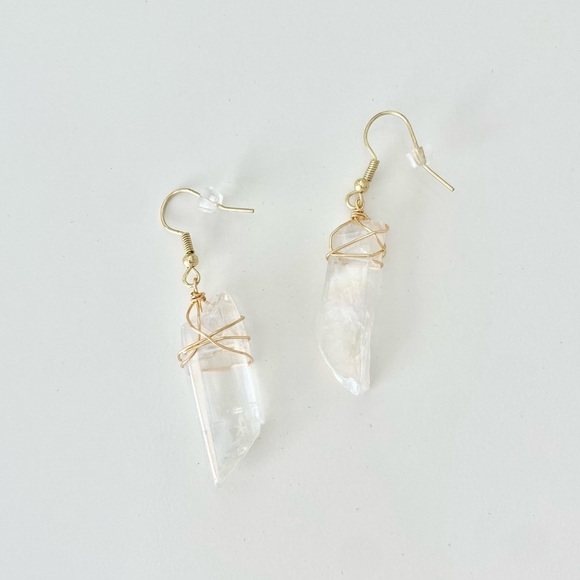 Clear Crystal Earrings - Picture 3 of 6